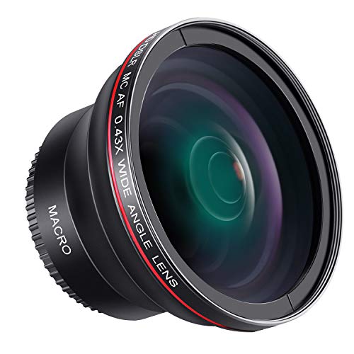 Neewer 58MM 0.43x Professional HD Wide Angle Lens (Macro Portion) for Canon EOS Rebel 77D T7i T6s T6i T6 T5i T5 T4i T3i T3 SL1 1100D 700D 650D 600D 550D 300D 100D 60D 7D 70D