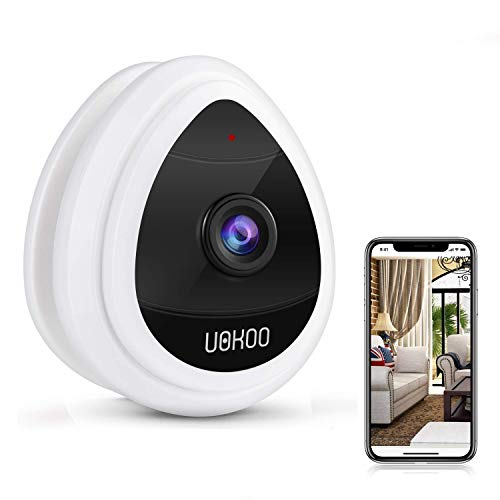 UOKOO Mini IP Camera Security Camera, Wi-Fi Wireless Security Smart IP Camera Surveillance System Remote Monitoring with Motion Alert for Pet Baby Elder Pet Monitor, Nanny Cam, 2019 White