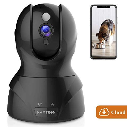 Security Camera WiFi IP Camera - KAMTRON HD Home Wireless Baby/Pet Camera with Cloud Storage Two-Way Audio Motion Detection Night Vision Remote Monitoring,Black