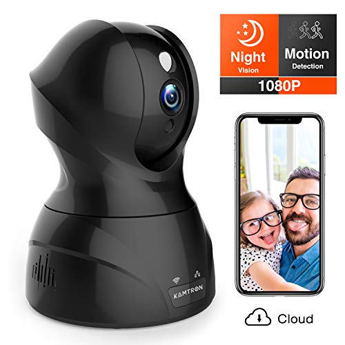 Security Camera 1080P WiFi Pet Camera - KAMTRON Wireless Indoor Pan/Tilt/Zoom Home Camera Baby Monitor IP Camera with Motion Detection Two-Way Audio, Night Vision - Cloud Storage