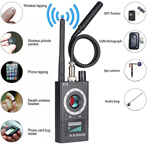 Anti Spy RF Detector Wireless Bug Detector Signal for Hidden Camera Laser Lens GSM Listening Device Finder Radar Radio Scanner Wireless Signal Alarm