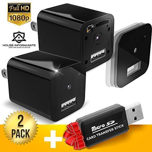 Hidden Spy Camera | 2 Pack | 1080P Full HD |Has Motion Detection | Loop Recording | Flash Transfer Stick | For Protection and Surveillance of Your Home and Office