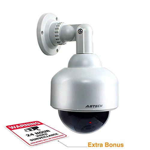 Fake Security Camera, Dummy Camera Dome Shaped Decoy Realistic Look Surveillance System + Bonus Warning Sticker Indoor/Outdoor Use, Perfect for Businesses & Shops- by Armo