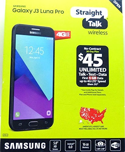 Straight Talk - Samsung Galaxy J3 Luna Pro 4G LTE with 16GB Memory Prepaid Cell Phone - Black
