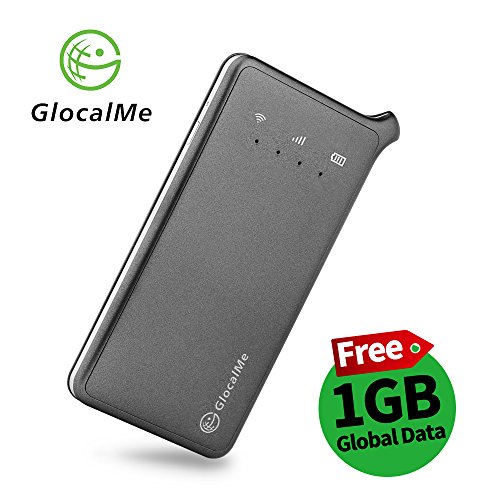 GlocalMe U2 4G Mobile Hotspot Global Wi-Fi with 1GB Global Initial Data, SIM Free, Coverage in Over 100 Countries Featuring Free Roaming, Compatible with Smartphones, Pads, Laptops and More(Black)