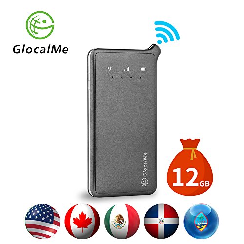 GlocalMe U2 4G Mobile Hotspot - WiFi Hotspot with 12GB Data for North America, The Dominican Republic and Guam