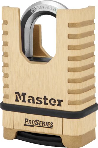 Master Lock Padlock, ProSeries Set Your Own Combination Lock, 2-1/4 in. Wide, Brass, 1177D