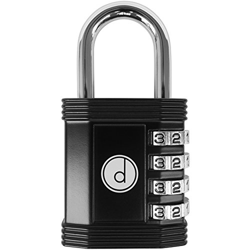 Padlock - 4 Digit Combination Lock for Gym, Sports, School & Employee Locker, Outdoor, Fence, Hasp and Storage - All Weather Metal & Steel - Easy to Set Your Own Keyless Resettable Combo