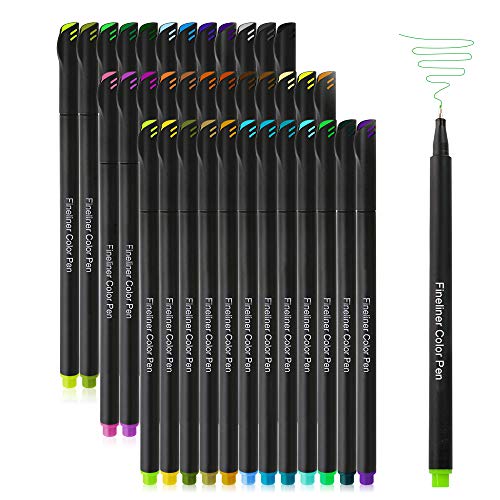 Aen Art Journal Planner Pens Colored Fine Point Markers Fine Tip Drawing Pens Porous Fineliner Pen for Journaling Writing Note Taking Calendar Agenda Coloring Art Office Supplies, 36 Colors