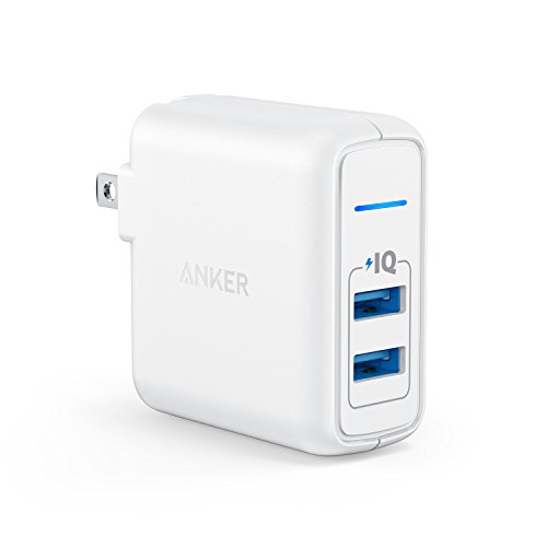 Anker Elite USB Charger, Dual Port 24W Wall Charger, PowerPort 2 with PowerIQ and Foldable Plug, for iPhone Xs/XS Max/XR/X/8/7/6/Plus, iPad Pro/Air 2/Mini 3/Mini 4, Samsung S4/S5, and More