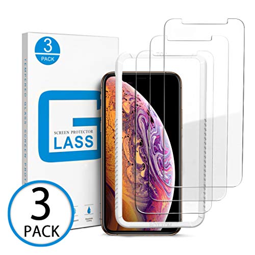 Marge Plus Compatible with iPhone Xs Max Screen Protector, [3pack] Clear HD Tempered Glass Screen Protector Anti-Scratch Case Friendly 2.5 D Curved Edge 6.5 Inch with 99% Touch Accurate