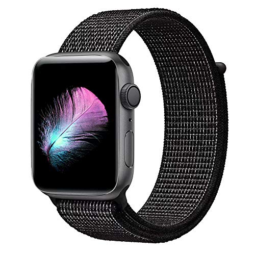 HILIMNY Compatible for Apple Watch Band 38mm 42mm, Soft Nylon Sport Loop, with Hook and Loop Fastener, Replacement Band Compatible for iWatch Series 1/2/3
