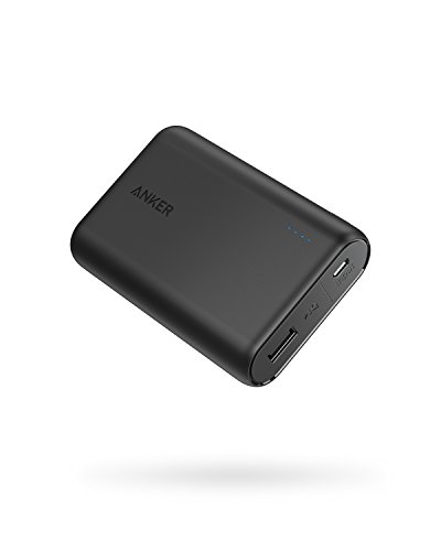 Anker PowerCore 10000 Portable Charger, One of The Smallest and Lightest 10000mAh External Battery, Ultra-Compact High-Speed-Charging-Technology Power Bank for iPhone, Samsung Galaxy and More (Black)