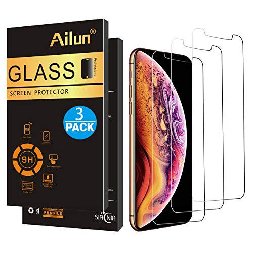 Ailun Compatible with Apple iPhone Xs and iPhone X Screen Protector [3 Pack][5.8inch Display] Tempered Glass,2.5D Edge Advanced HD Clarity Work Most Case