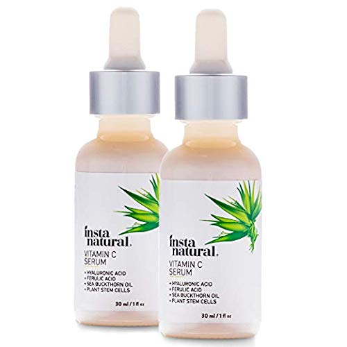 Vitamin C Serum Duo - 100 Days of Age Defying Benefits, With Hyaluronic Acid & Vitamin E, Brighten & Defend, Anti-Aging, Wrinkle Reducer & Sun Damage Corrector - InstaNatural - 2 Pack