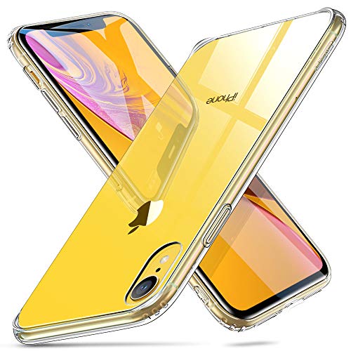ESR Mimic Tempered Glass Case for iPhone XR, 9H Tempered Glass Back Cover [Mimics the Glass Back of the iPhone XR][Scratch-Resistant] + Soft Silicone Bumper [Shock Absorption] for the iPhone XR, Clear