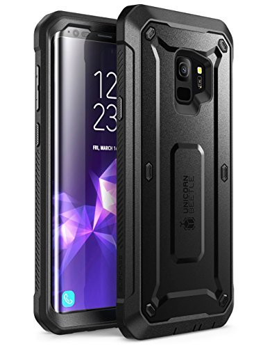 Samsung Galaxy S9 Case, SUPCASE Full-Body Rugged Holster Case with Built-in Screen Protector for Galaxy S9 (2018 Release), Unicorn Beetle PRO Series - Retail Package (Black)
