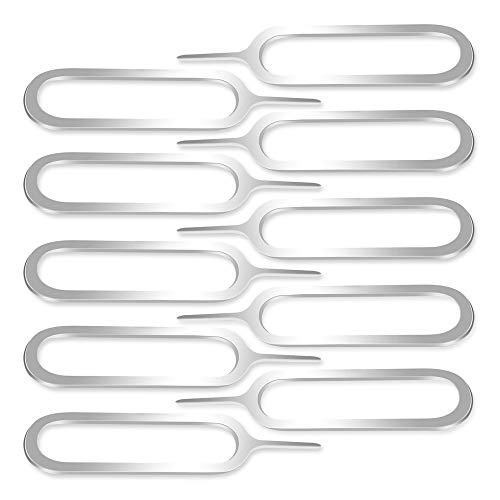 iPhone Compatible Sim Card Tray Removal Tool (Pack of 10) | Sim Card Pin | Sim Card Tool Compatible with iPhone X, 8, 7, 6, iPads, Samsung Note 9, 8, S9, S8, S7 / Sony, Huawei, HTC & All Smartphones