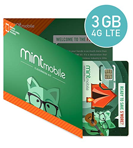 $15/Month Mint Mobile Wireless Plan | 3GB of 4G LTE Data + Unlimited Talk & Text for 3 Months (3-in-1 GSM SIM Card)