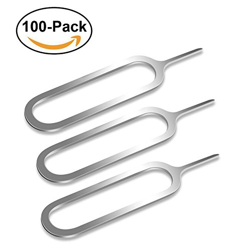 Sim Card Removal Tool Tray Eject Pin Ejector [ Pack of 100 ] VOENXEE Needle Pin Key Remover for iPhone X 8 7 6 Plus, iPad, iPod, Samsung Galaxy S8 S7 S6 S5 S4, HTC, Sony, Huawei, and All Smartphones