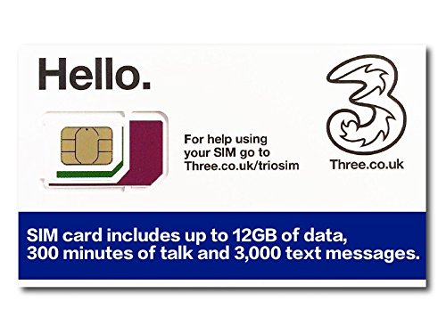Three UK Prepaid Europe SIM with up to 12GB data for 42 countries for 30 days
