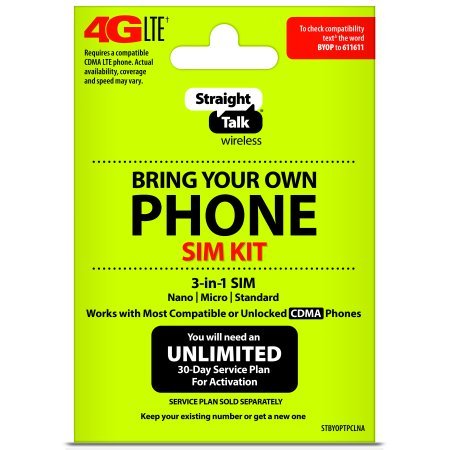 Straight Talk - Bring Your Own Phone "CDMA" 3-in-1 Sim Card Kit (4G LTE) - "Verizon" Compatible