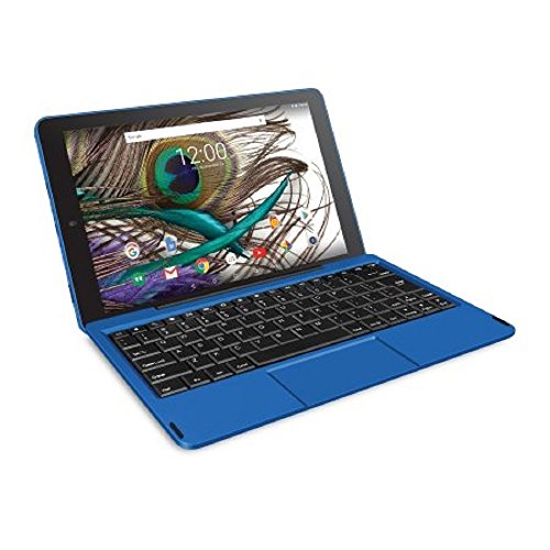 RCA Viking Pro 10" 2-in-1 Tablet 32GB Quad Core Blue Laptop Computer with Touchscreen and Detachable Keyboard Google Android 6.0