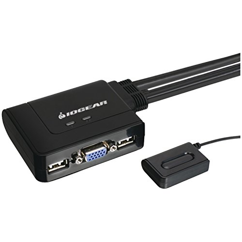 IOGEAR 2-Port USB VGA Cable KVM Switch with Cables and Remote, GCS22U