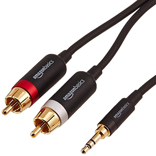 AmazonBasics 3.5mm to 2-Male RCA Adapter Cable - 8 Feet