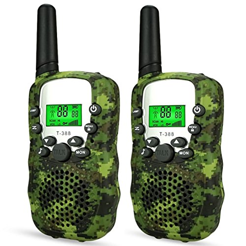 Walkie Talkies for Kids Voice Activated Walkie Talkies for Adults and Kids 3 Mile Range 2 Way Radio Walkie Talkies Built in Flash Light 2 Pack (Camo Green)