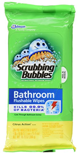 Scrubbing Bubbles Flushable Bathroom Wipes, 28 Count, (Pack of 3)