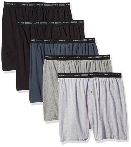 Hanes Men&#039;s ComfortSoft Knit Boxer Comfort Waistband 5-Pack